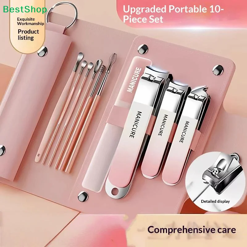 〔Y〕10Pcs Nail Clipper Set 10-Piece Nail Care Tool Set Cuticle Cutter Stainless Steel Nail Care Set Special Manicure Beauty Tools