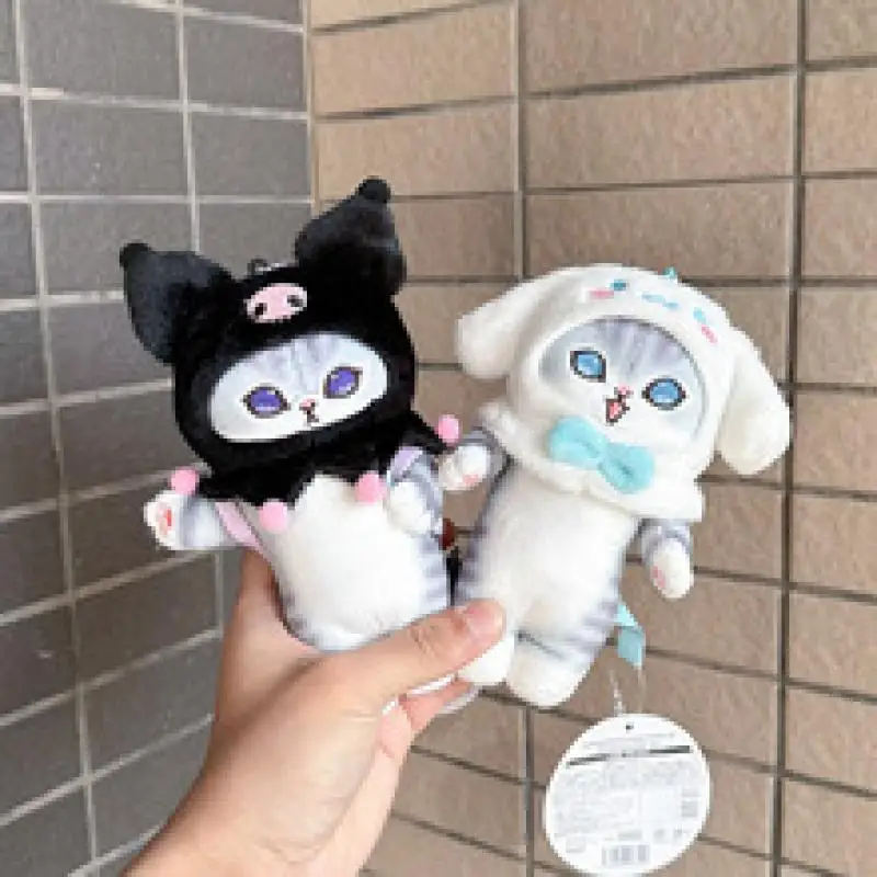 2025 New10Cmcute Japanese Shark Cat Sanrio Ugly Fish Cinnamon Pudding Dog Kt Cat Plush Keychain Pendant Kawaii Pendant Doll Gift