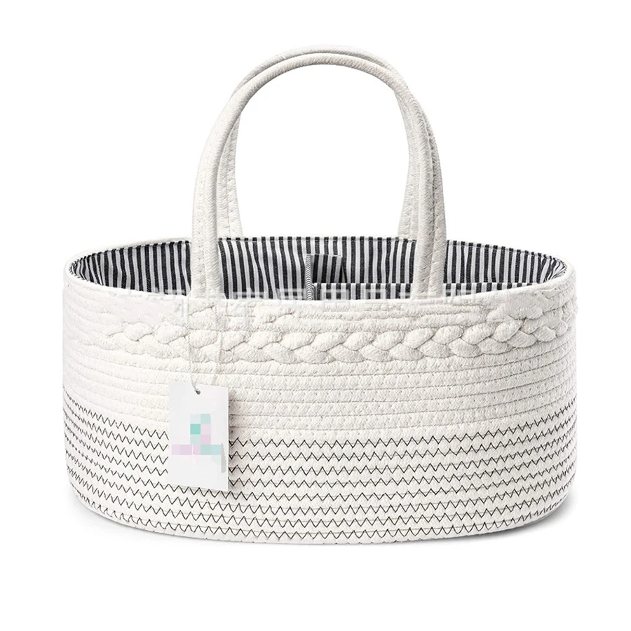 Multifunctional Travel Out Portable Mommy Bag Cotton Rope Diaper Bag Diaper Storage Bag Baby Diaper Storage Basket