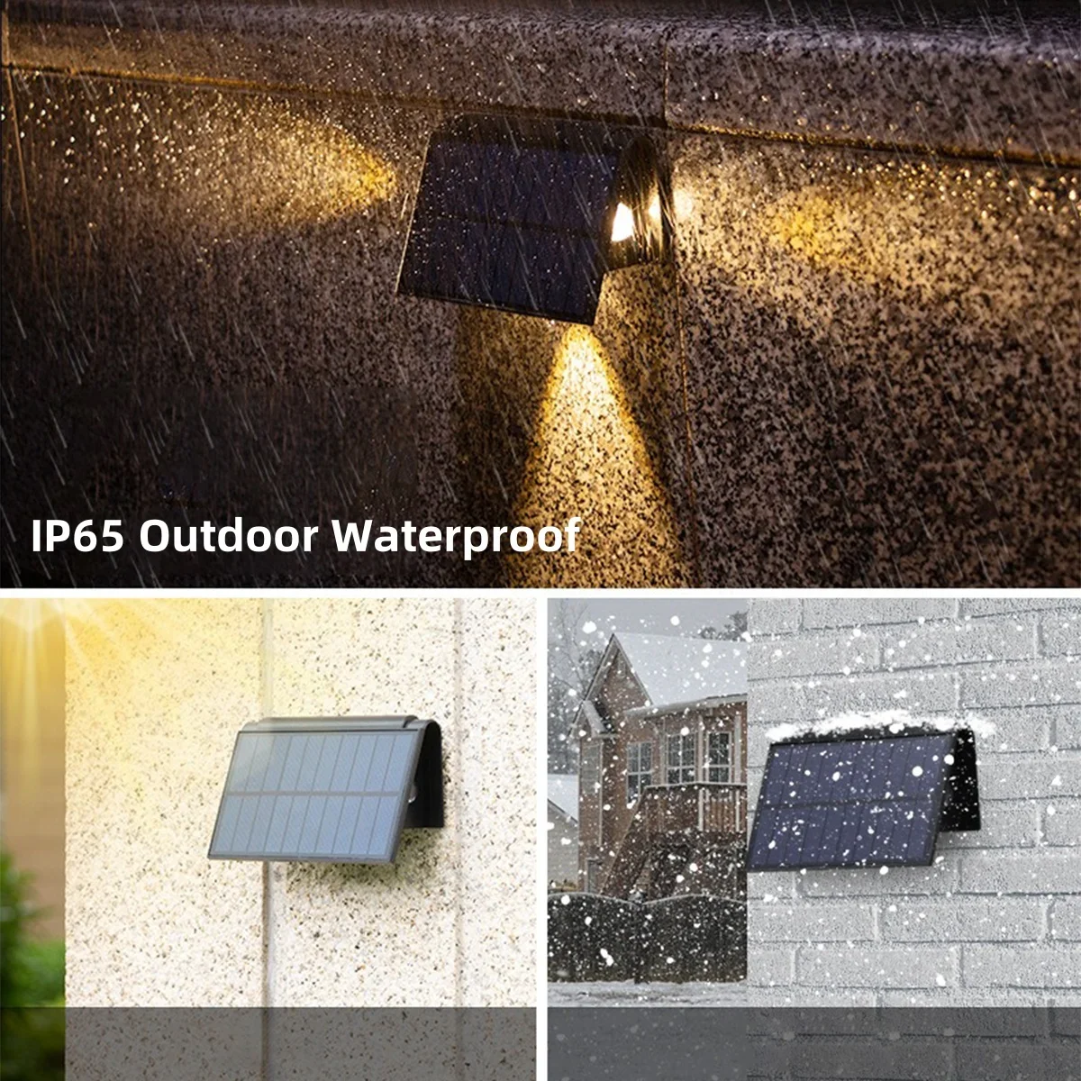 LED Solar Lamps Outdoor Waterproof Solar Powered Lamp Garden Balcony Garage Lighting Light Fence Stairs Wall Decoration Lights