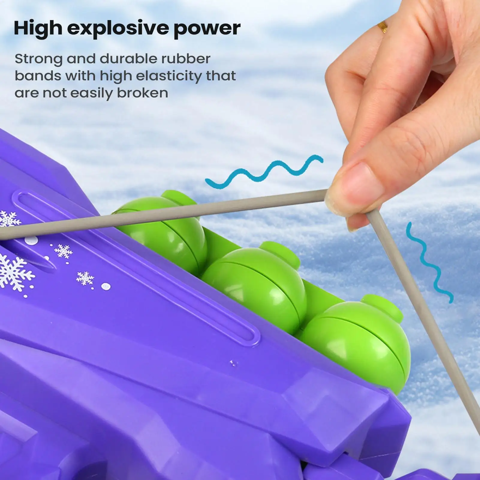 ปืนยิงลูกบอลหิมะสำหรับเด็ก ของเล่นยิงลูกบอลหิมะ สนุกสนานในฤดูหนาว ของเล่นต่อสู้ลูกบอลหิมะ ของเล่นเล่นหิมะกลางแจ้ง เหมาะสำหรับการเล่นแบบหลายคน