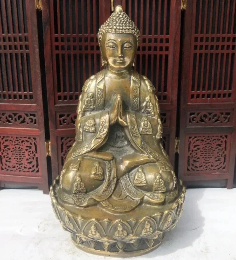 

China brass archaize Sakyamuni Buddha crafts statue