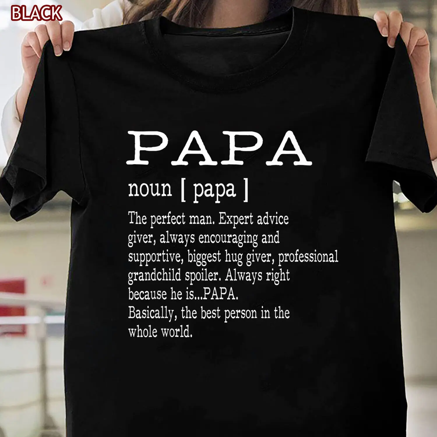 

Подарочная Мужская футболка на день дедушки Papa определение, футболка