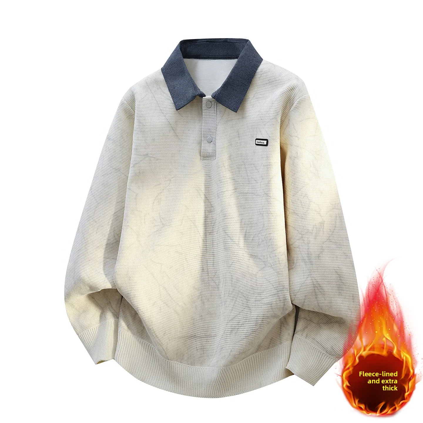 

Мужской вязаный свитер с воротником-стойкой, утепленный, свободного кроя, повседневный, зимний, новинка, премиум-качество, на флисовой подкладке, с длинными рукавами