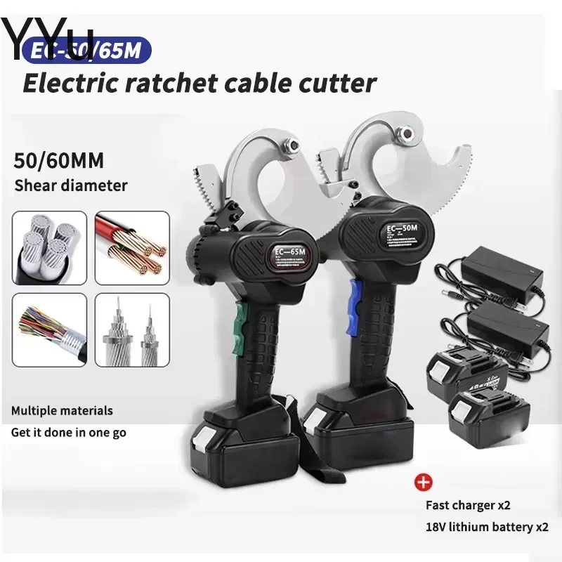 for EC-50 65M Handheld Electric Ratchet Cable Cutter 18V 5.0Ah Lithium Battery Cordless Wire Shears for Copper Aluminum Steel