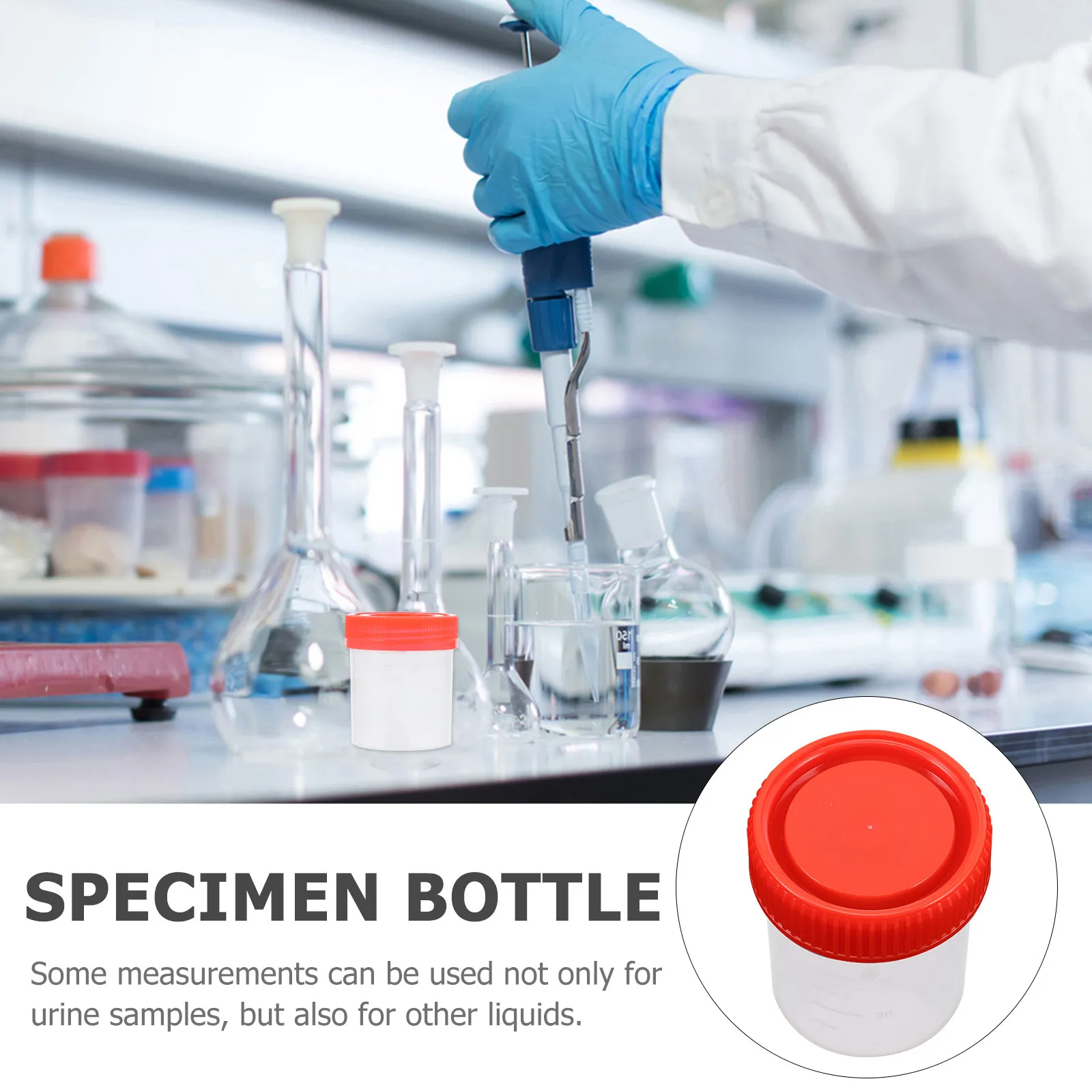 10Pcs Urine Specimen Plastic Cups Leak Resistant Screw Cap Design Easy Grip Small Compact Containers for Lab Testing Specimen