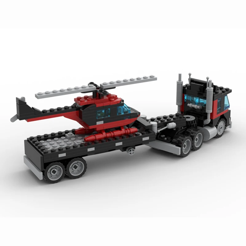 Blocos de Construção de Blocos de Construção, Caminhão Flatbed com Helicóptero, Toy Set, Blocos de Construção, Blocos de Construção, Blocos de Construção, Blocos de Construção, Blocos de Construção, Blocos de Construção