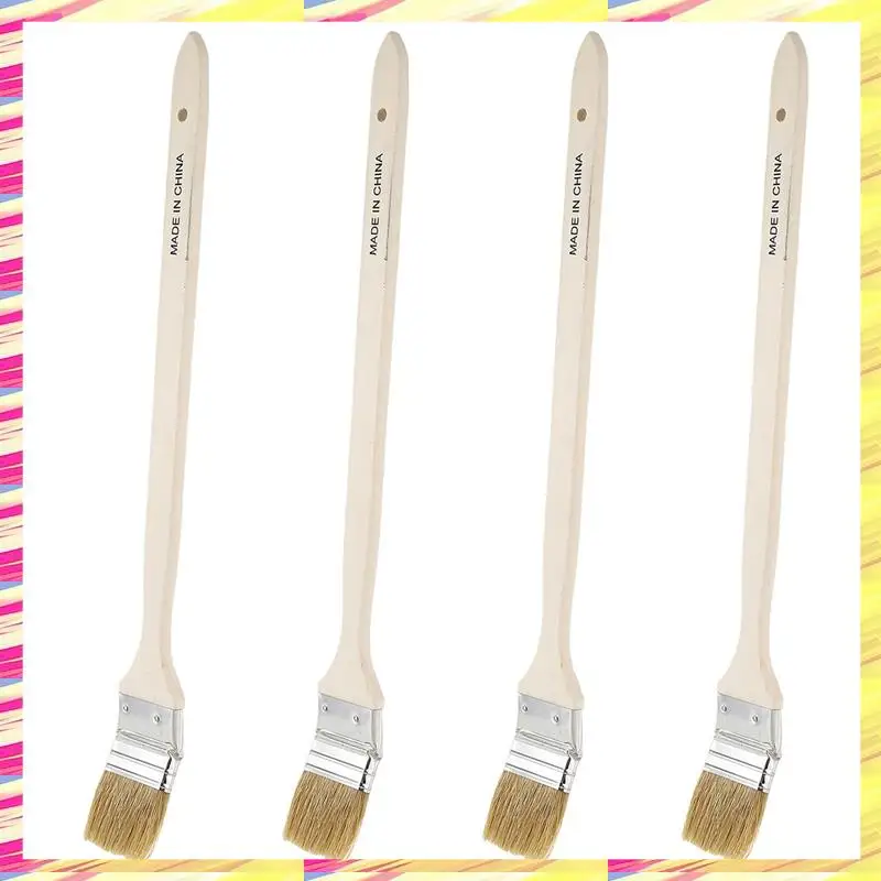 

ABJJ 4 шт., 2 дюйма, широкая деревянная ручка, металлический наконечник, щетка для радиатора с головкой из искусственной щетины