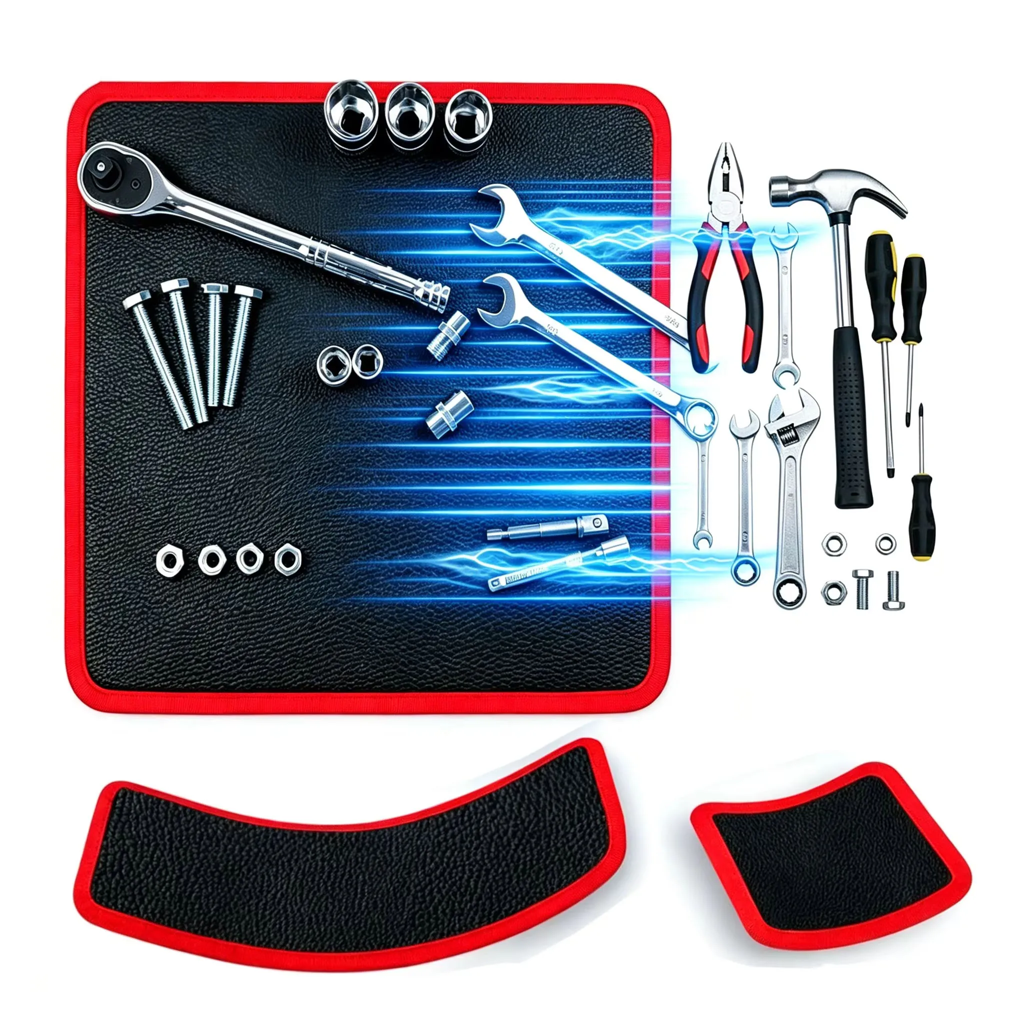 Magnetic Tool Pad Flexible Storage Mat Workshop Auto Repair Tool Holder Nut Screw Driver Wrench Quick Organize Suction Board