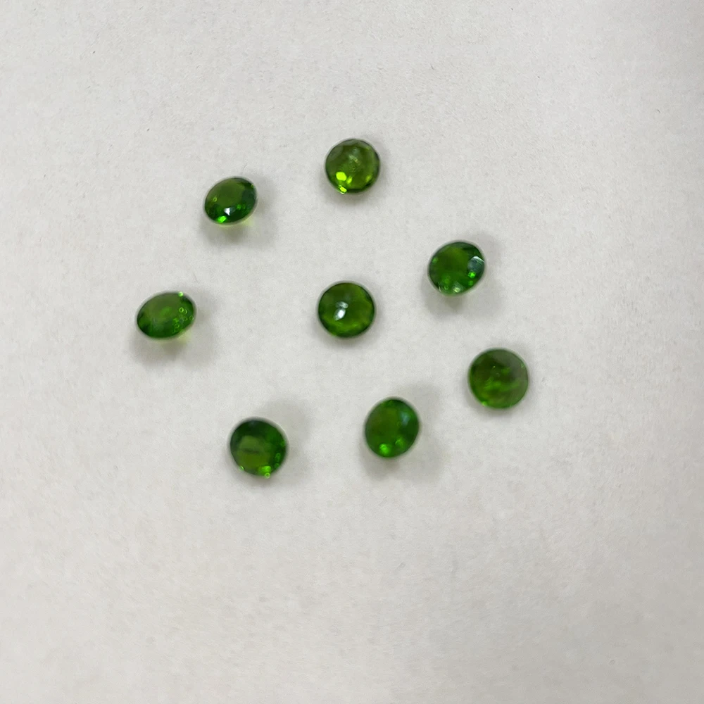 공장 도매 천연 Diopside 느슨한 돌 라운드 컷 5mm 에메랄드 보석 ​ 반지 귀걸이 목걸이 DIY 쥬얼리 액세서리