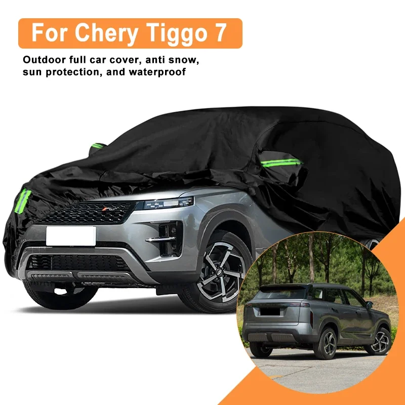 

Полный чехол для автомобиля Chery Tiggo 7: всепогодный, ветрозащитный, водонепроницаемый, пылезащитный, с защитой от солнца и УФ-излучения, со светоотражающими полосами