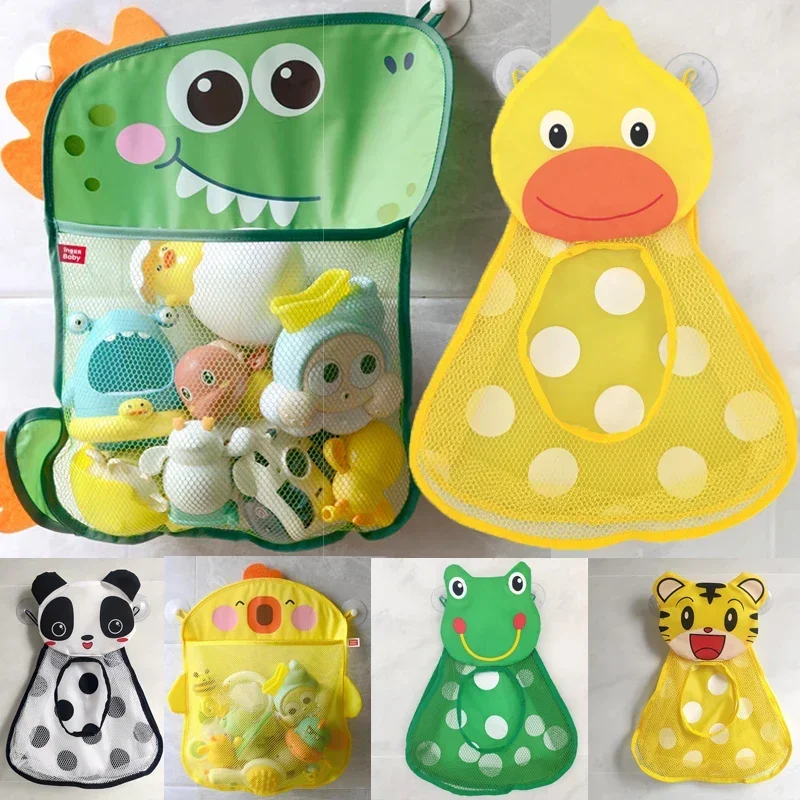 Cute Duck Frog Net Toy Baby Bathroom Cartoon Dinosaur Chicken Animal Bath Bag Storage Net Case Cloth Shower Game Water Toys