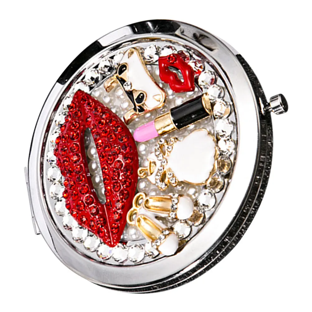 1pc Draagbare Dual-Side Cosmetica Voor Handheld Cosmetica Make-upspiegel Vrouwen Reizen Schoonheid Kleine Make-upspiegel Tool