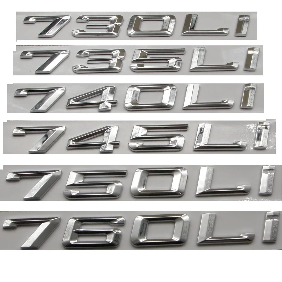 

For BMW Chrome 730i 735i 740i 745i 750i 755i 760i 730Li 735Li 740Li 745Li 750Li 755Li 760Li 777Li Symbols Emblems Badges