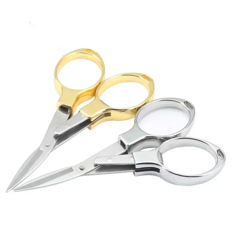 3pcs Portable Folding Scissors Carbon Steel  Line Cutting Tools Mini Hand Tool Supplies Multifunctional Needlework Scissors
