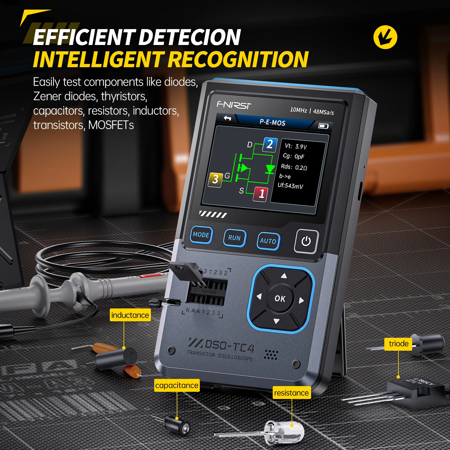 FNIRSI DSO-TC4 TC3 Actualización 10MHz 48MSa/s Herramienta de electricista
