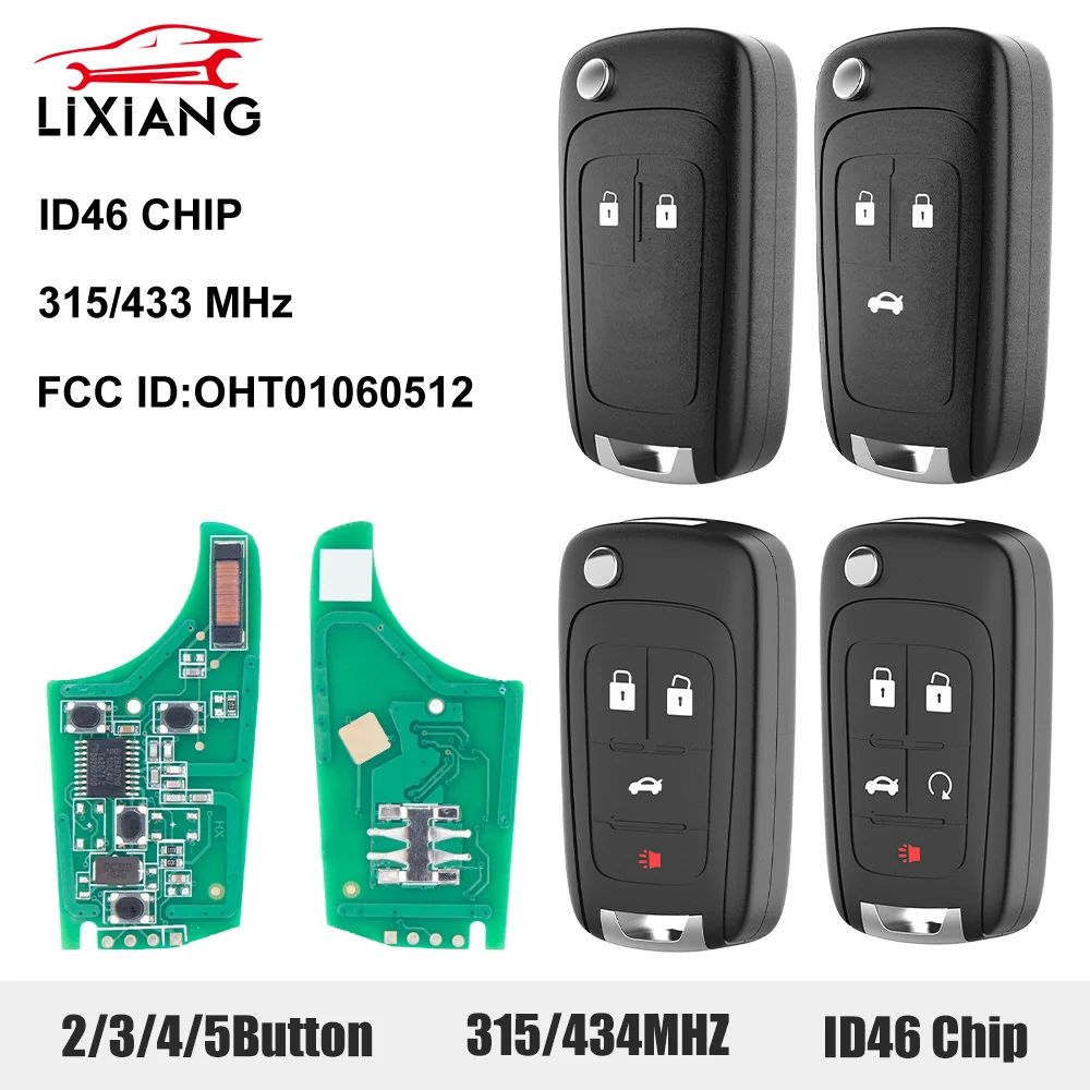 

LIXIANG Car Key Fob For Opel/Vauxhall Astra J Corsa E Insignia Zafira C Chevrolet Cruze Aveo 315/434MHZ PCF7937E OHT01060512