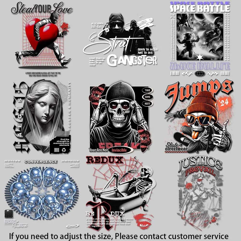 Gothic Sculpture Heat Transfer Vinyl - Dark Street Style DIY Decal for T-Shirt Backpack Quick - drying Heat Transfer