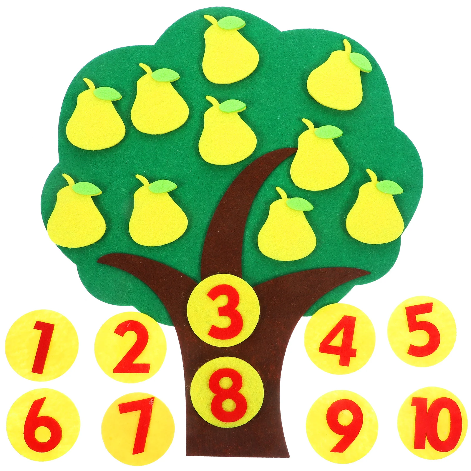 

1Set Non-Woven Fruit Tree Digital Cognitive Pairing Counting Game Educational Math Puzzle for Preschool Kindergarten Supply