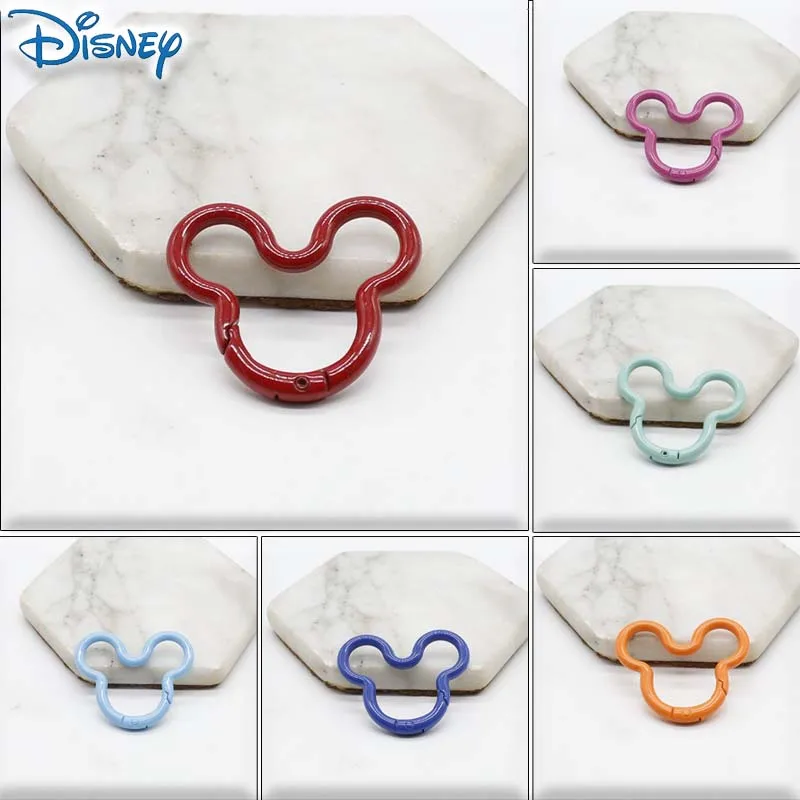 5PCS Disney Mickey Mouse Cartoon Metal Key Ring Snap Clip Trigger Spring Buckle for DIY Keychain Chain Hook Make Accessory Gifts