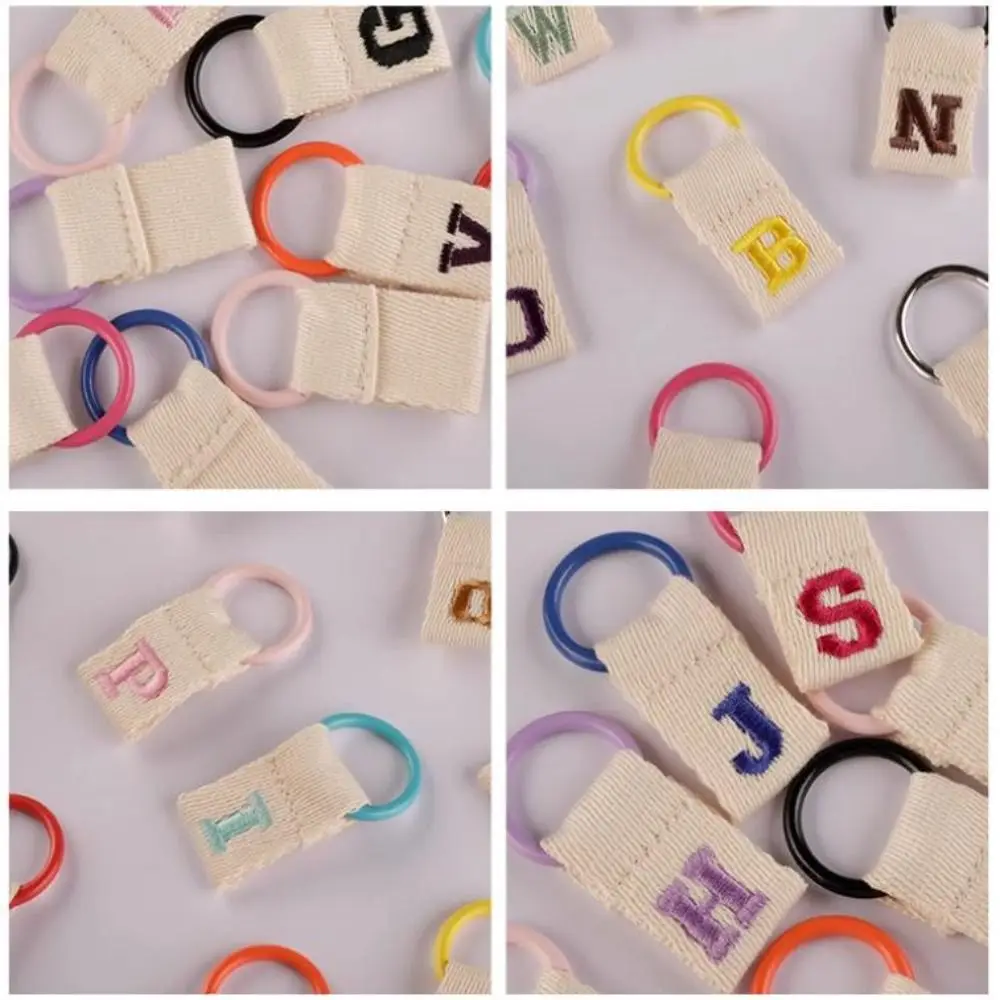 Organizador de llaves, llavero con 26 letras, hebilla de cintura bordada, alfabeto, hebilla para llave de coche, llavero de negocios para mujer