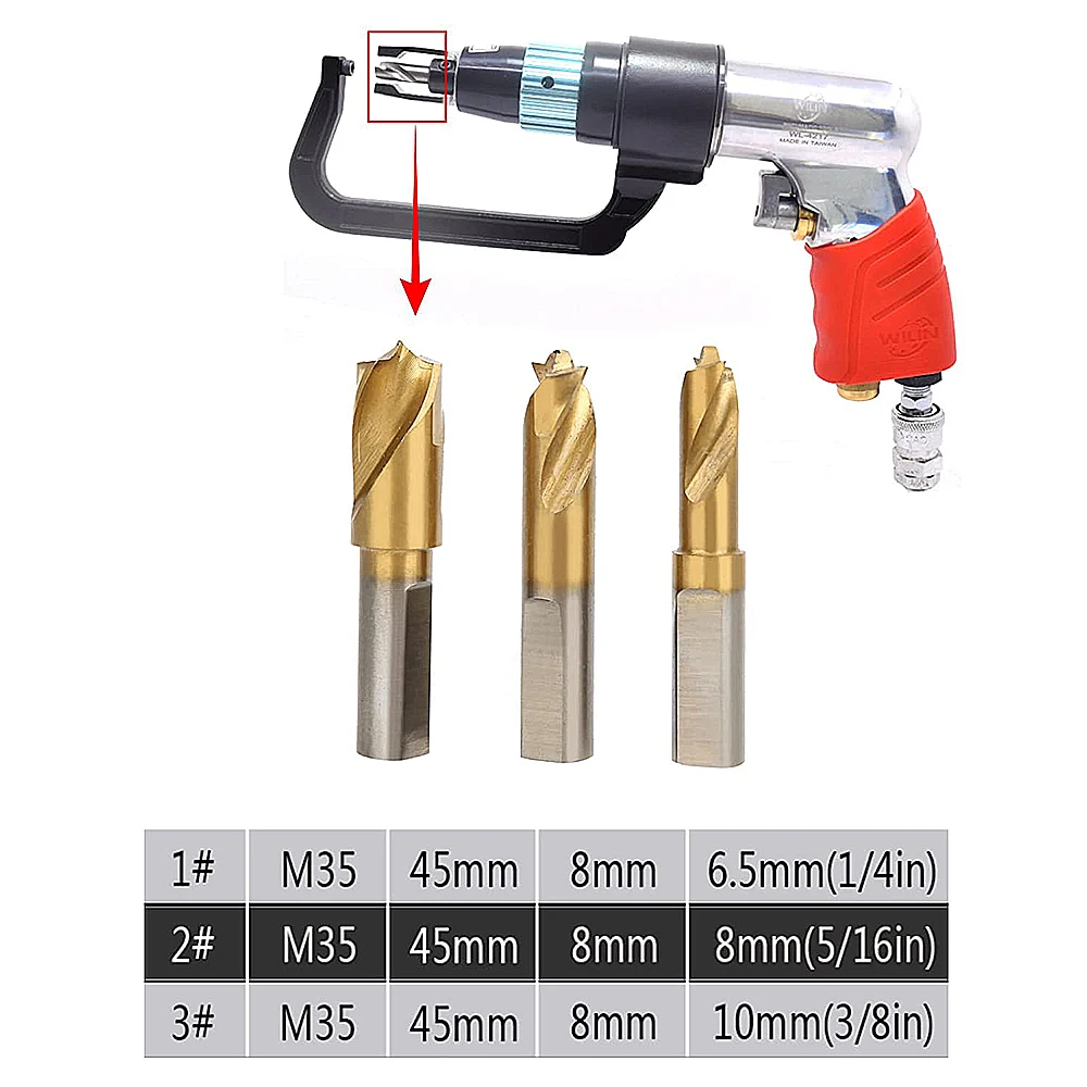 3Pcs HSS CO Cobalt Spot Weld Cutter Kit Titanium Spot Weld Cutter Drill Bit Set Solder Tools for Automotive Sheet Metal Working