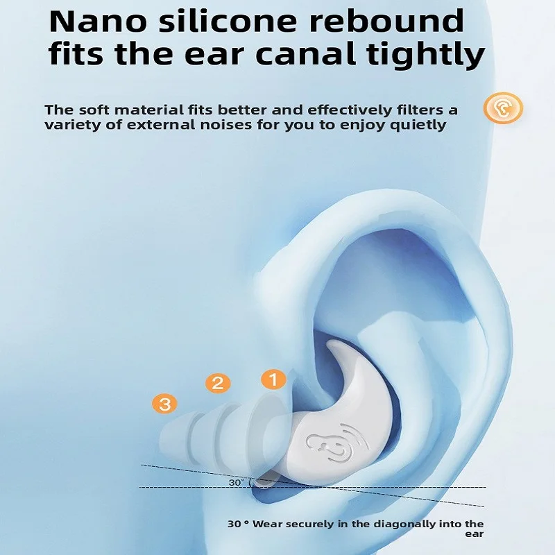 Kolorowe silikonowe zatyczki do uszu w kształcie płetwy rekina do pływania, spania, kąpieli i ochrony przed hałasem, wodoodporne i wielokrotnego użytku dla dzieci i dorosłych.