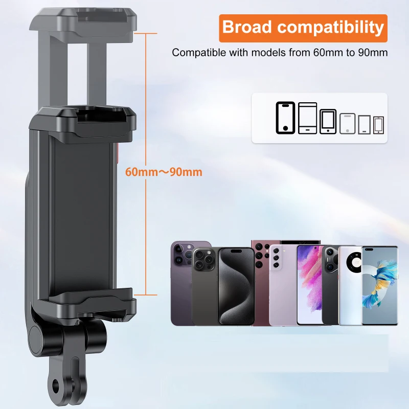 VRIG PH17 Multi-functional Phone Tripod Mount Phone Holder Phone Clamp 360° Rotatable with Dual Cold Shoe Mounts Accessories