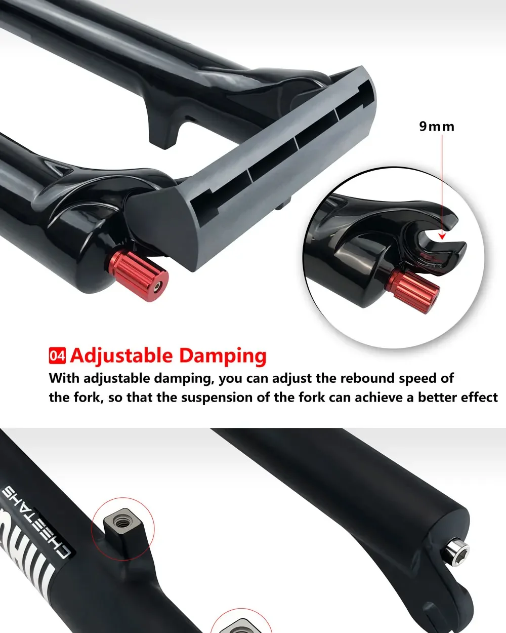 MAGICBROS MG-FK328A Double Shoulder MTB Air Fork 180mm Travel 26/27.5/29" QR/TA Axle 32mm Stanchion Aluminum-Magnesium Alloy