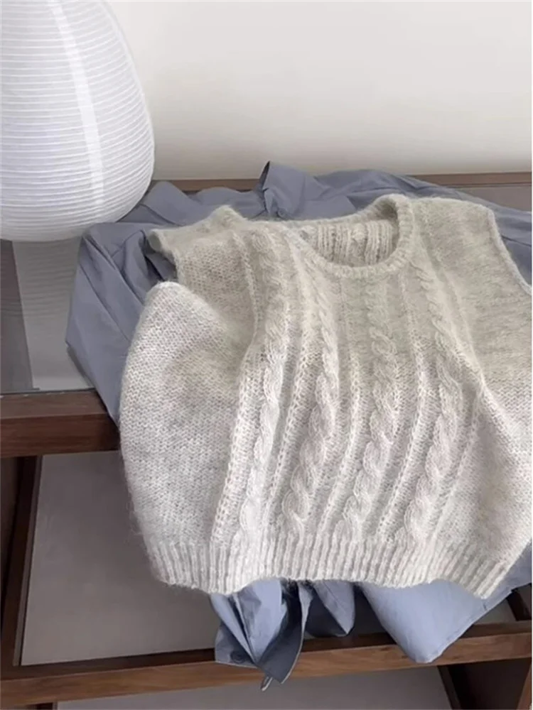 

plus Size Women's Knitted Vest Svel round Ne Casual Layering Outerwear Comfortable Sle plus Size Sweater Vest