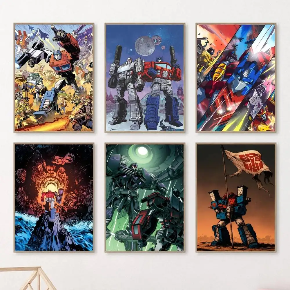 Vintage Anime Noir Japanese T-Transformers Manga Posters HD Print Vintage Wall Art Decor for Home Study Room