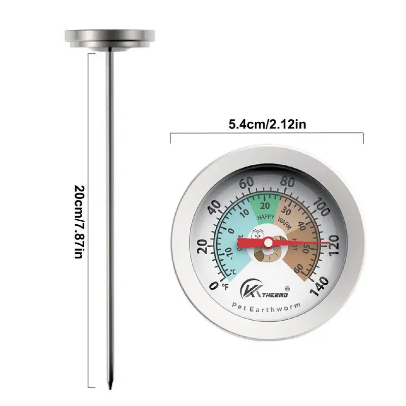 Soil Temperature Gauge Compost, Soil Tester, Meter Measuring Probes, Garden Soil Thermometer, Ground Temperature Thermometer