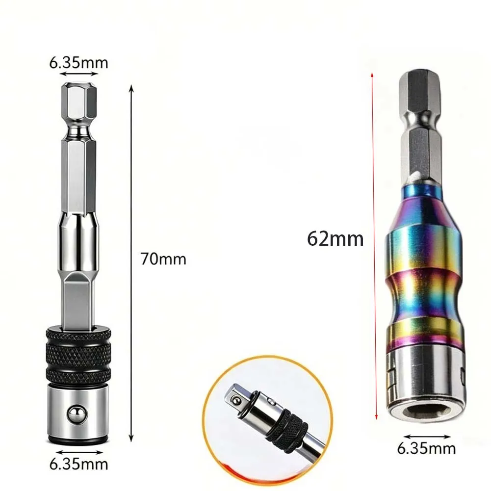 Quick Lock Bit Holder Hex Shank Socket Adapter For Drilling In Tight Spaces Dual-purpose Design Tool Self-locking Mechanism