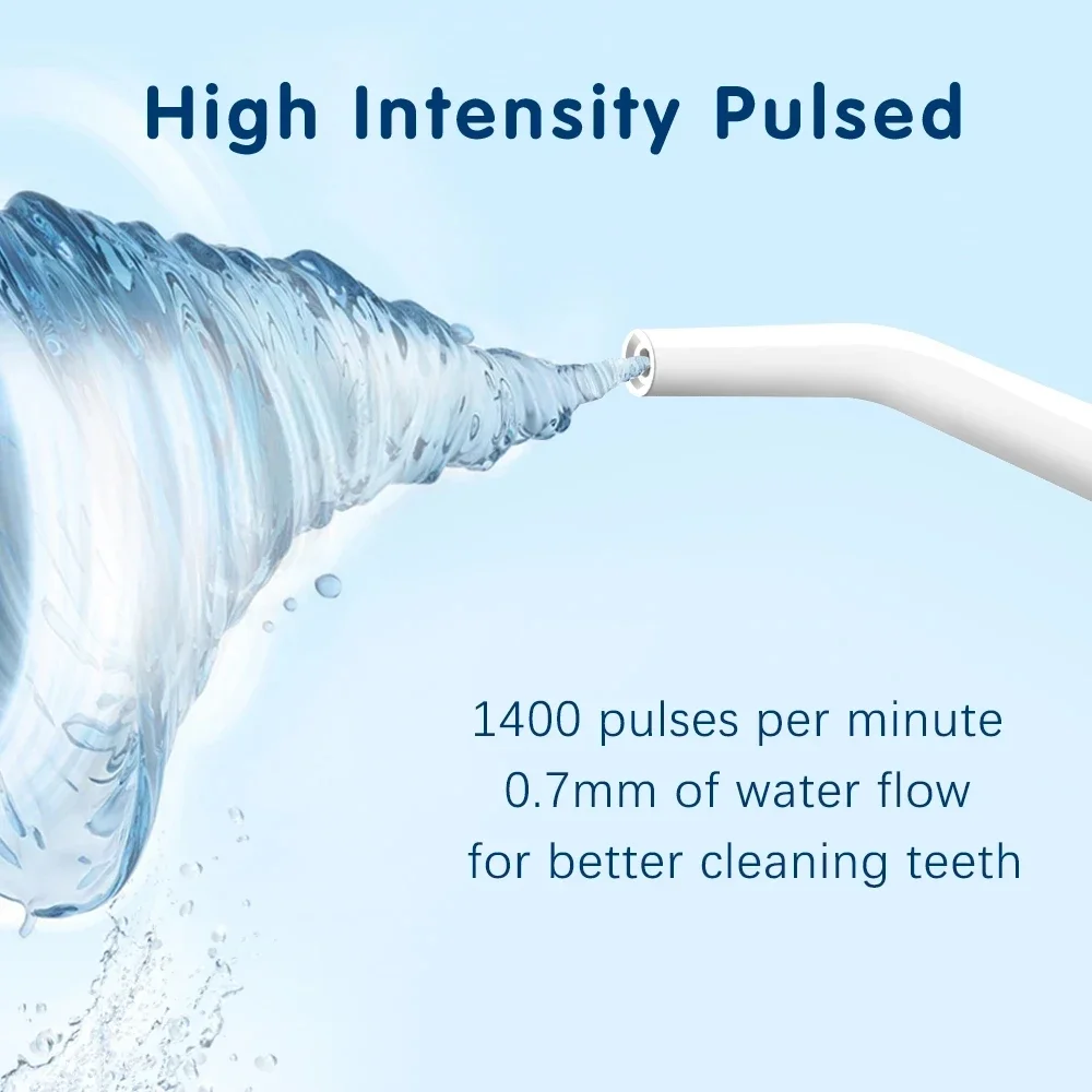 Xiaomi Dental Oral Irrigator Water Flosser Thread Teeth Pick Mouth Washing Machine 5 Nozzels 3 Modes USB Rechargeable 300ml Tank