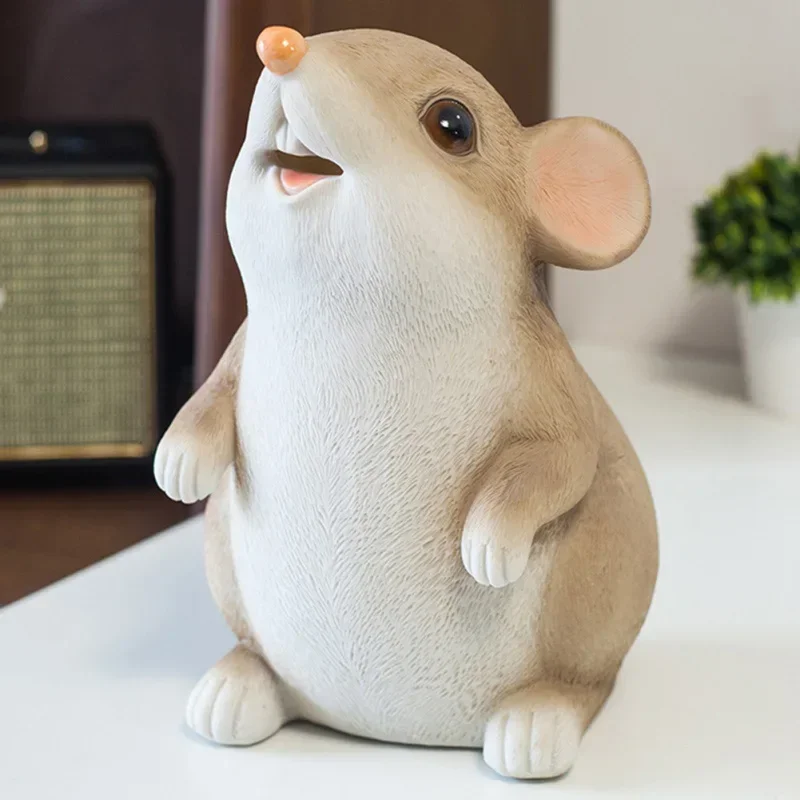 Cartoon Mouse Money Bank Coins Storage Box Kids Toys Year Of The Rat Ornament Home Decor Money Saving Boxes Children Piggy Bank