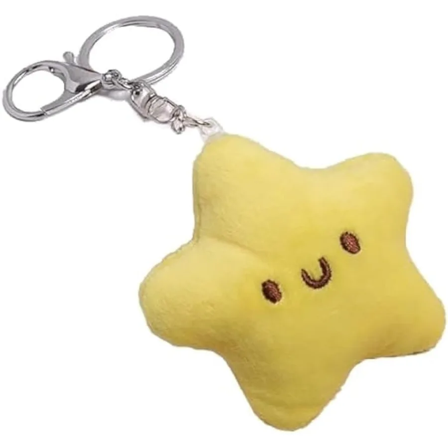 

Yw Star Plush Keychain Plush Star Keychain Backpack Accessories Doll Pendant Heart Healing in Addition to Serving as Women's Ke