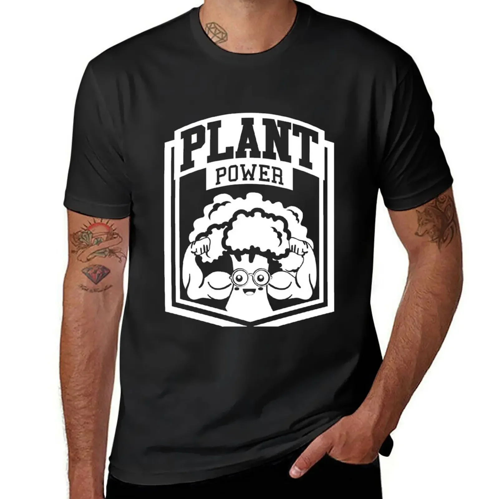 Plant Power Vegan T-Shirt anime stuff plus sizes graphic tee shirt t shirt for men