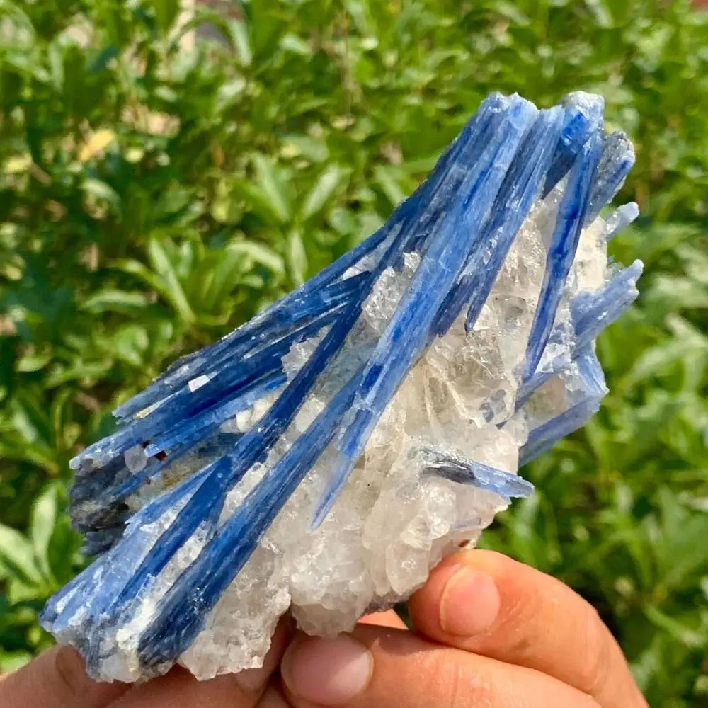 Natural Blue Kyanite Rough Reiki Mineral Specimen Crystal Stone Gemstone Cyanite Cluster Chip For Healing Calcite Collect