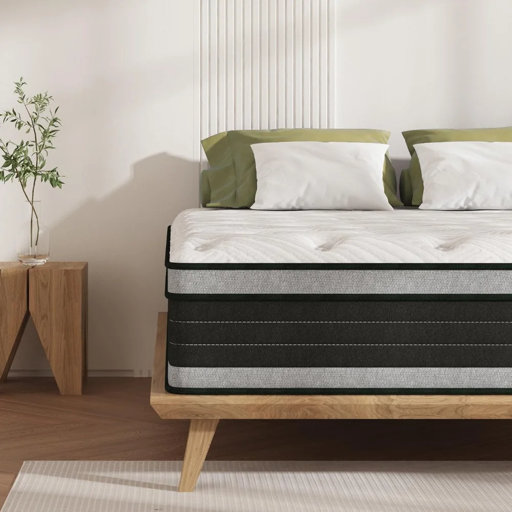 

Mattress, 12 Inch Hybrid Pillow Top King Mattresses in A Box with Gel Memory Foam & Individually Pocket Coils, Mattresses
