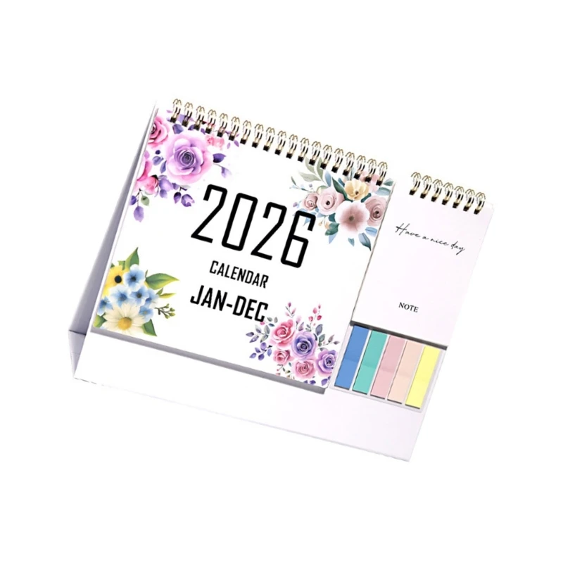 

2026 Desk Calendar Twin-Coil Binding 12 Month Calendar Office Desk Writing Pad