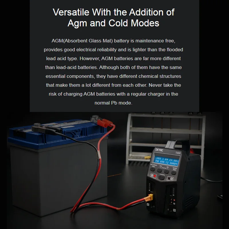 Skyrc t200 carregador de equilíbrio 12a 100w dupla xt60 plug 10w descarregador para lipo li-ion lihv vida nimh nicd pb bateria agm modos frios