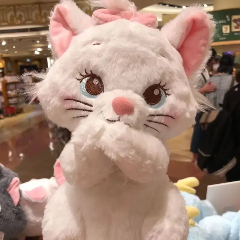 Cartoon Marie Cat Plush Doll The Aristocats Sleepy Face Marie Bow Plushies Doll Soft Stuffed Marie Cat Animal Children Gifts