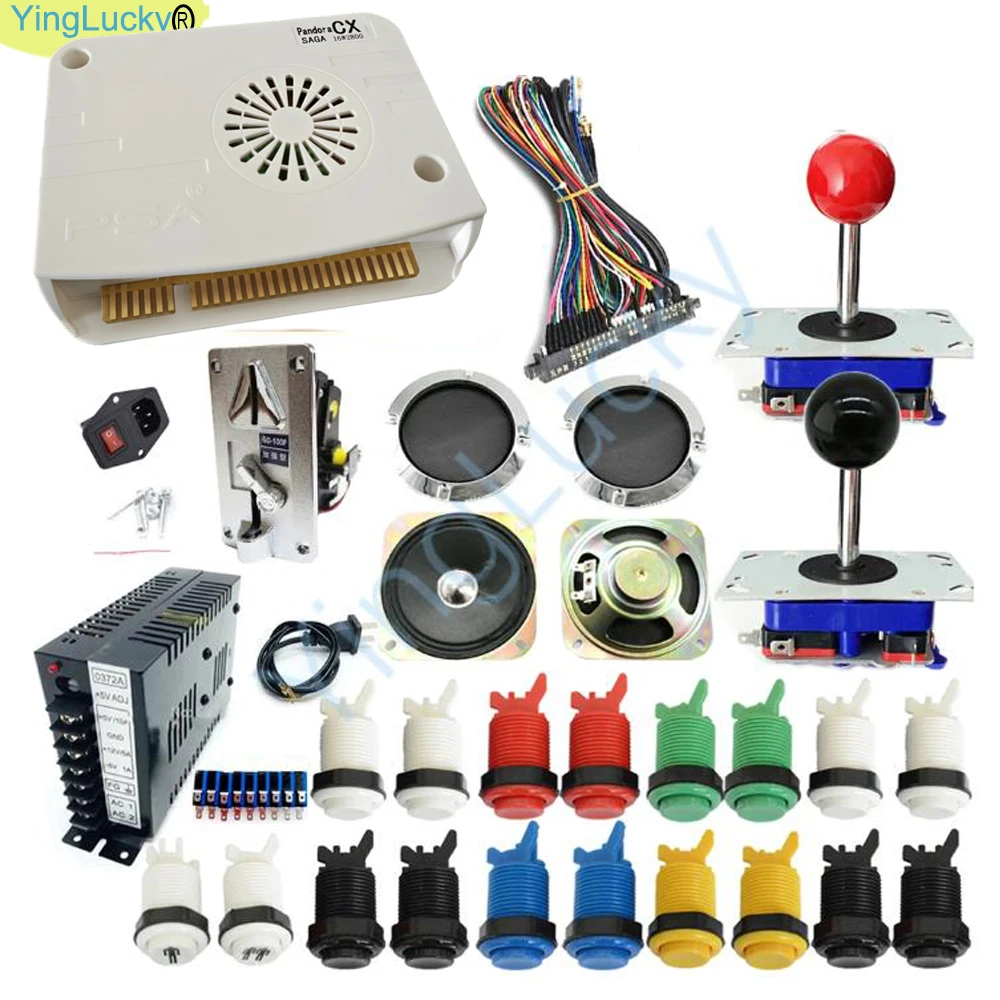 Pandora saga box CX Arcade diy joysticks kit Arcade 12V power speaker box multiple coin denominations for large game shopping