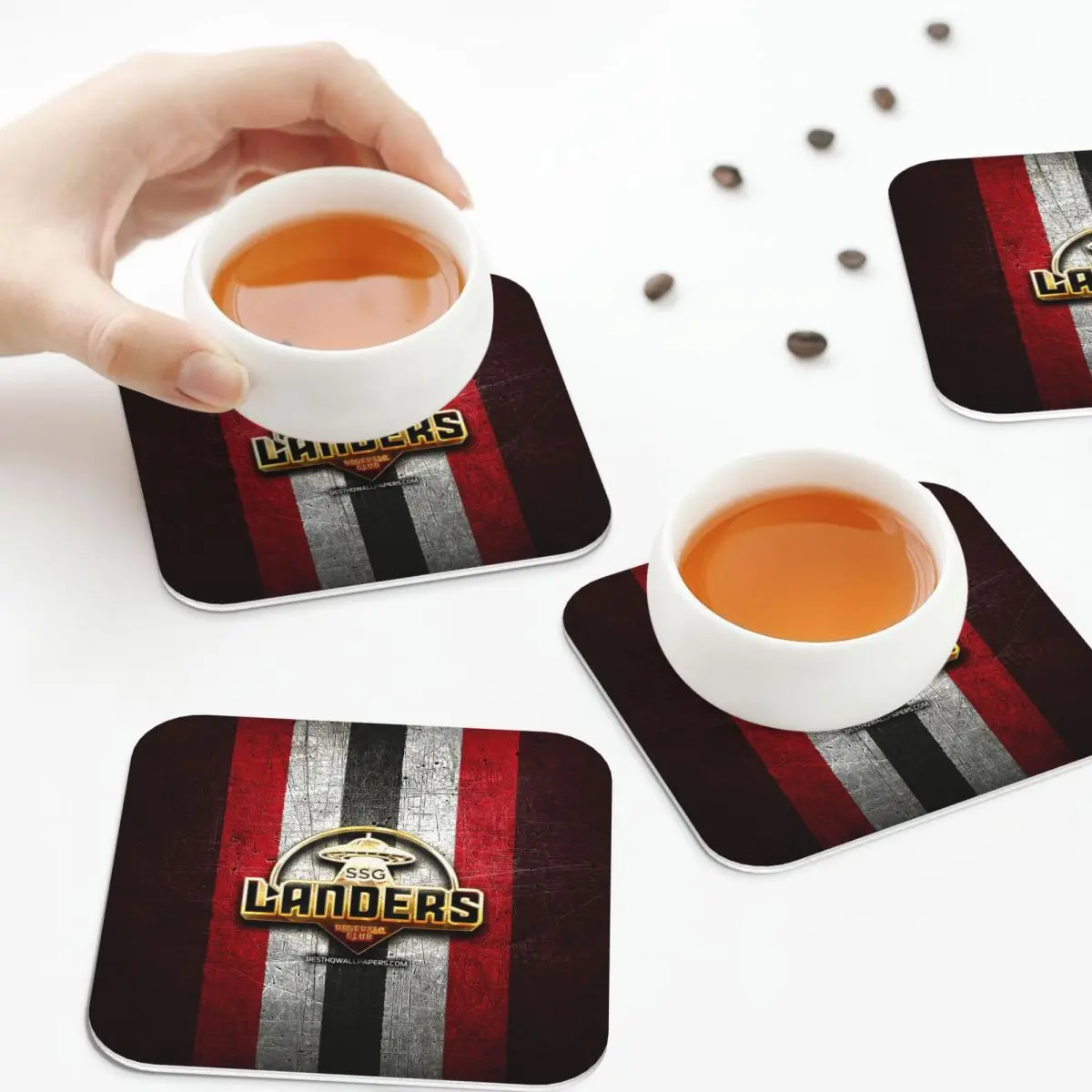 

SSG LANDERS Coasters Kitchen Placemats Waterproof Insulation Cup Coffee Mats For Decor Home Tableware Pads Set of 4
