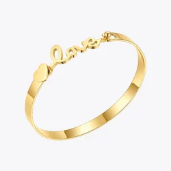 ENFASHION Stainless Steel Letter Bangle Gold Color Bracelet For Women Fashion Jewelry Initial Bracelets Set Pulseras Mujer B2271