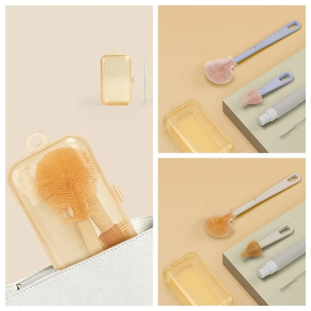 ชุดแปรงล้างขวดนมด้ามยาวพร้อมกล่อง แปรงทำความสะอาดขวดนมอเนกประสงค์ ชุดเครื่องมือล้าง หมุนได้ 360 องศา