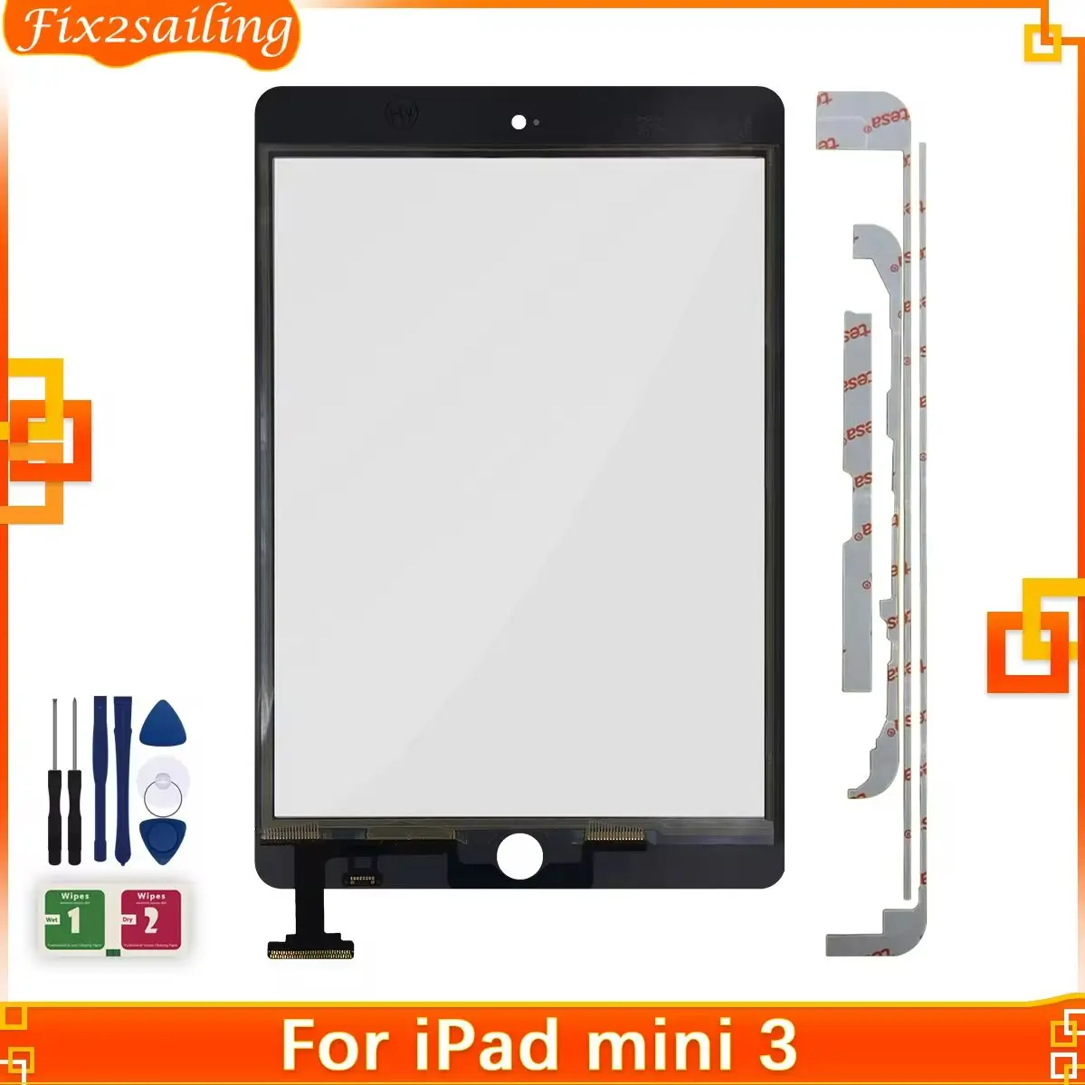 For iPad mini 3 A1599 A1600 A1601 Touch Screen Digitizer Front Glass Panel For iPad mini 3 Outer Touch Replacement