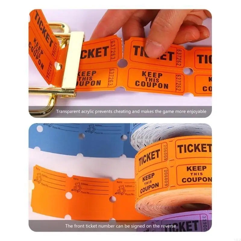 Y5LB 1 Roll 1000 Count Numbered Raffle Tickets Single Ticket Roll for Party Event view 3