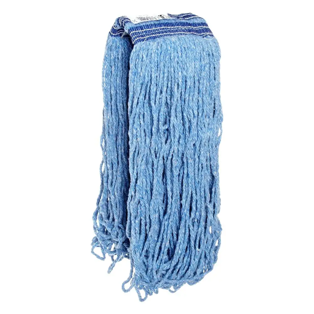 

Universal Blend Mop 24 Ounce Blue Headband Heavy Duty Industrial Wet Mop for Floor Cleaning Office School Stadium Lobby