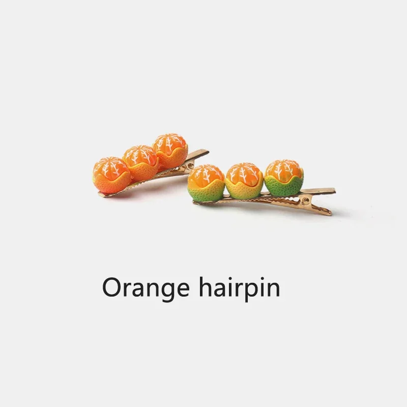 Girls Biscuit Orange Bear Cookie Hair Ornament Fashion Hair Accessories Side Top Hair Clips Cute Creative Hairpin Headdress